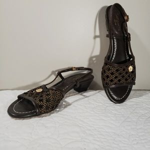 Eric Javits Women's Slingback Brown Leather Sandal